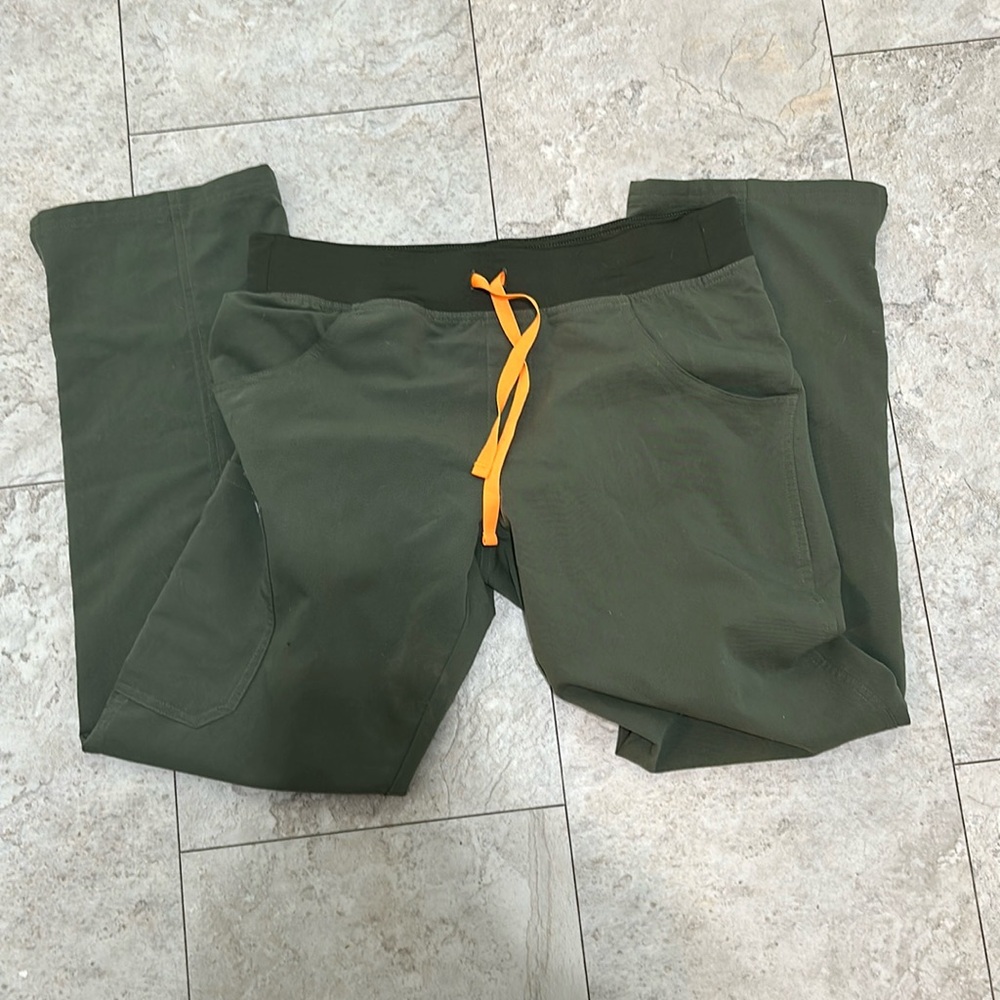 Figs green straight leg bottoms